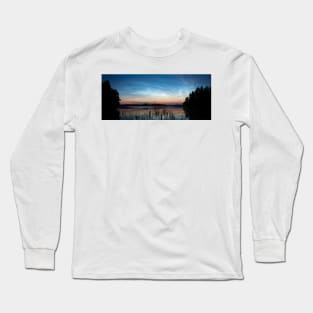 Night shining clouds over lake Long Sleeve T-Shirt